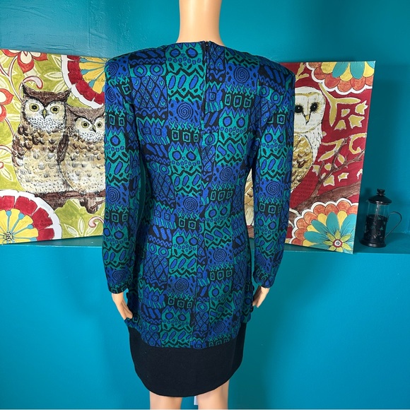 All That Jazz Dress Vintage 80’s Geometric Pattern - Picture 9 of 10